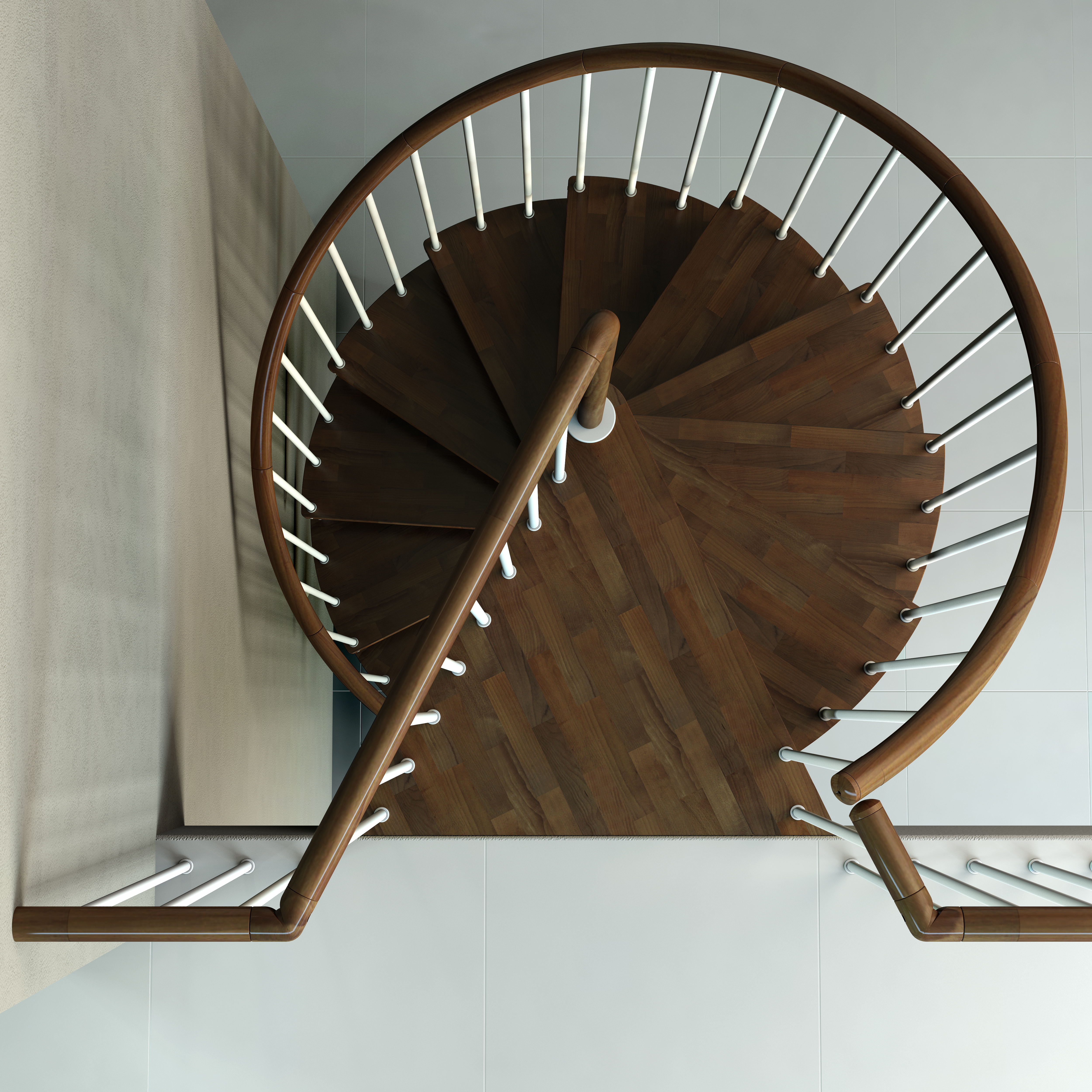 Milano C20 Plus Spiral Staircase White Walnut